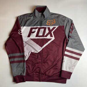 FOX Racing Y2K Active Full Zip Moto sports Jacket Burgundy Men's Size XL